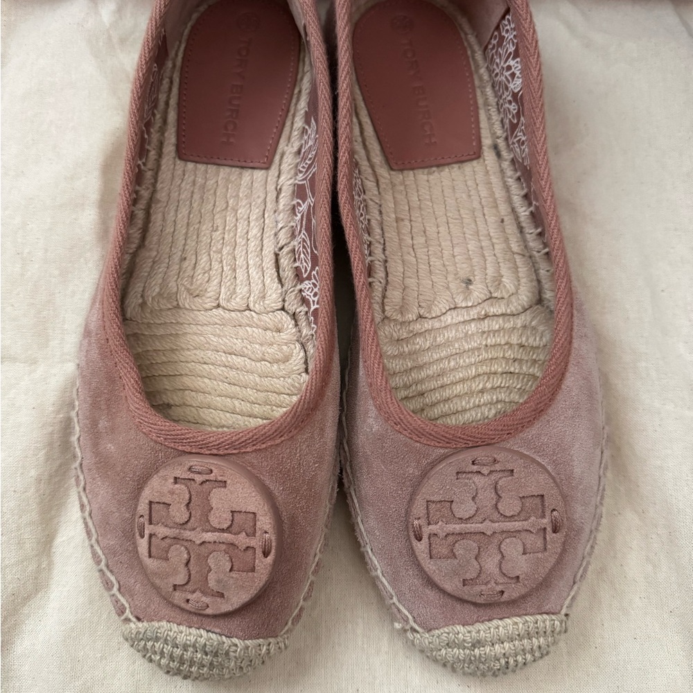 Tory Burch Pink Suede Lace Espadrille